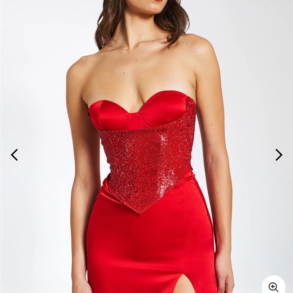 Glamorous Strapless Red Dress - Picture 2 of 5